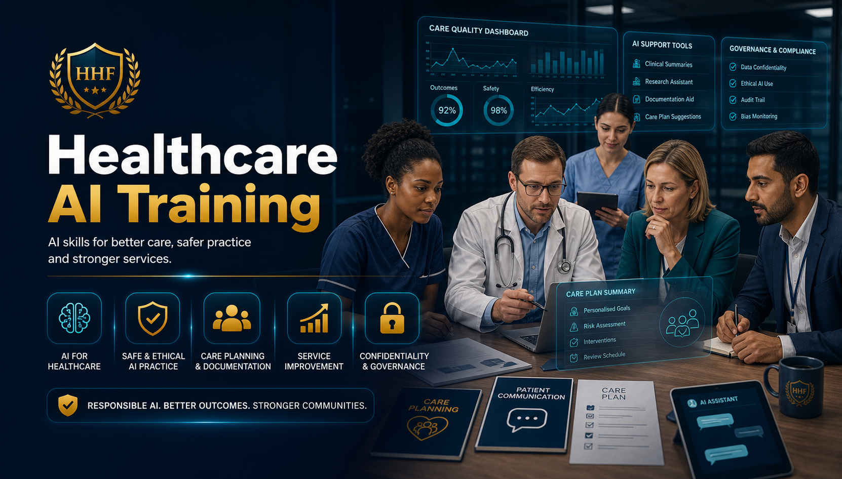 Healthcare professionals learning responsible AI for documentation, research and care planning